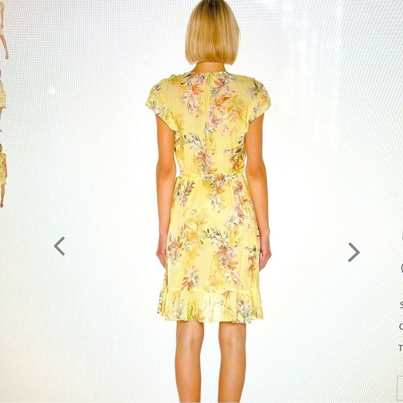 RAVN x Revolve Yellow Floral Wrap Dress size Small - Picture 3 of 11